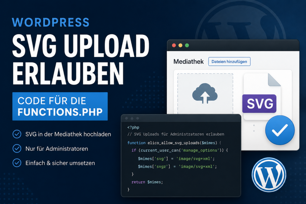SVG Upload in WordPress erlauben: Code für die functions.php
