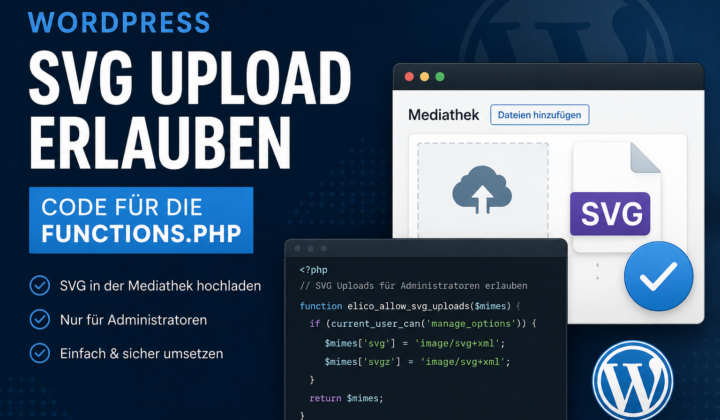 SVG Upload in WordPress erlauben: Code für die functions.php